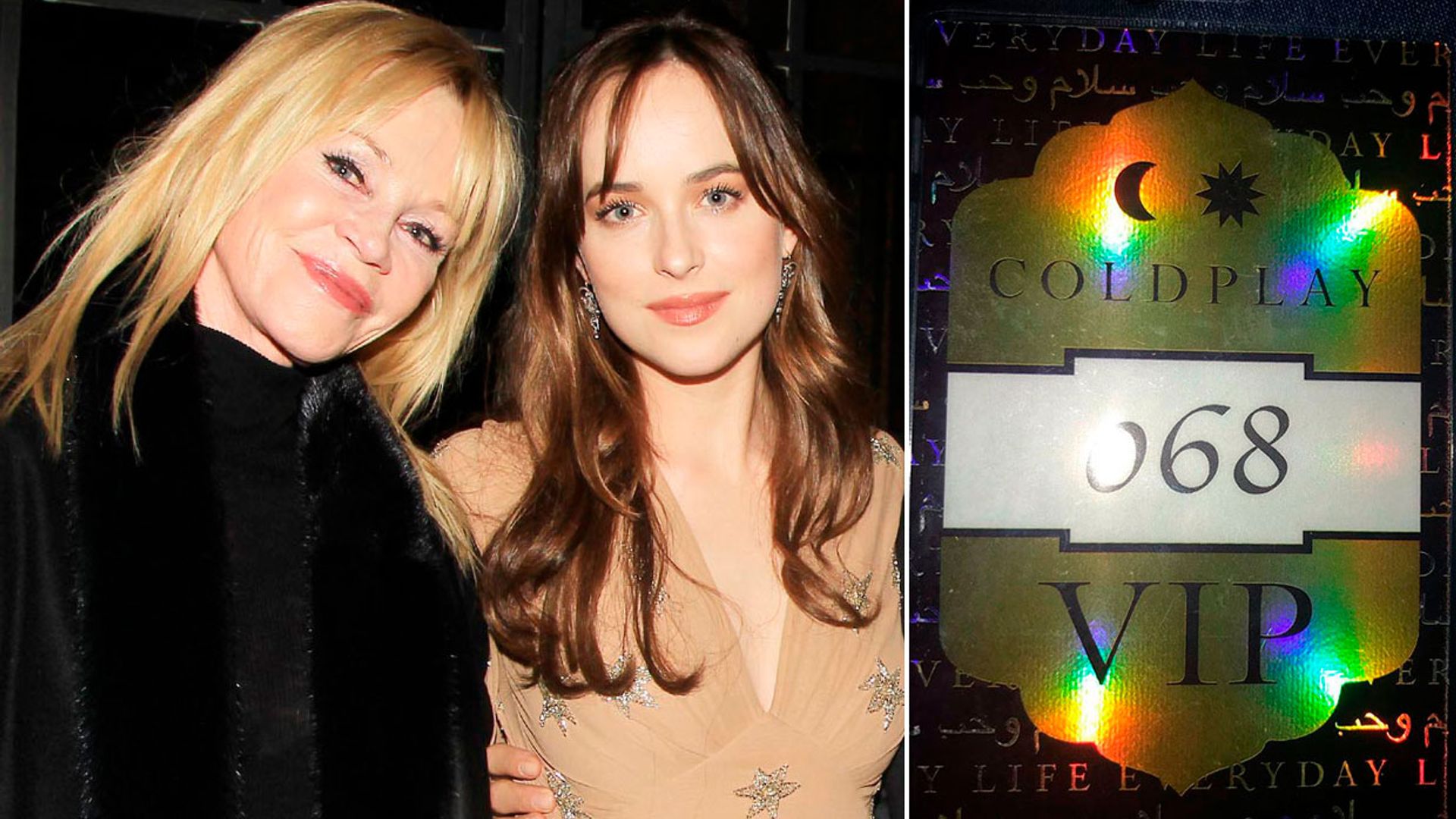 Melanie Griffith, emocionadísima por asistir al concierto de su 'yerno', Chris Martin