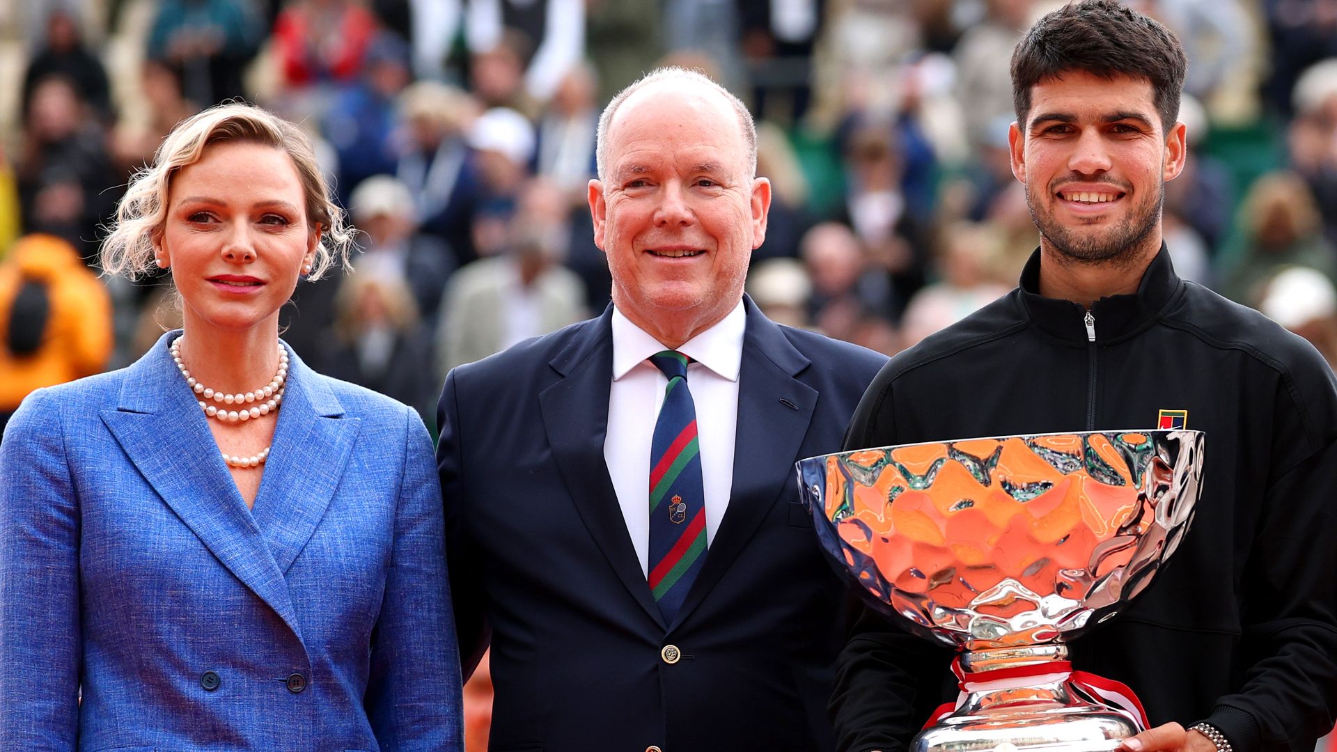 De la princesa Charlene a María Carolina y Chiara de Borbón-Dos Sicilias, en la final de tenis de Montecarlo que ha ganado Alcaraz