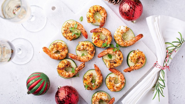 Canapés de langostinos