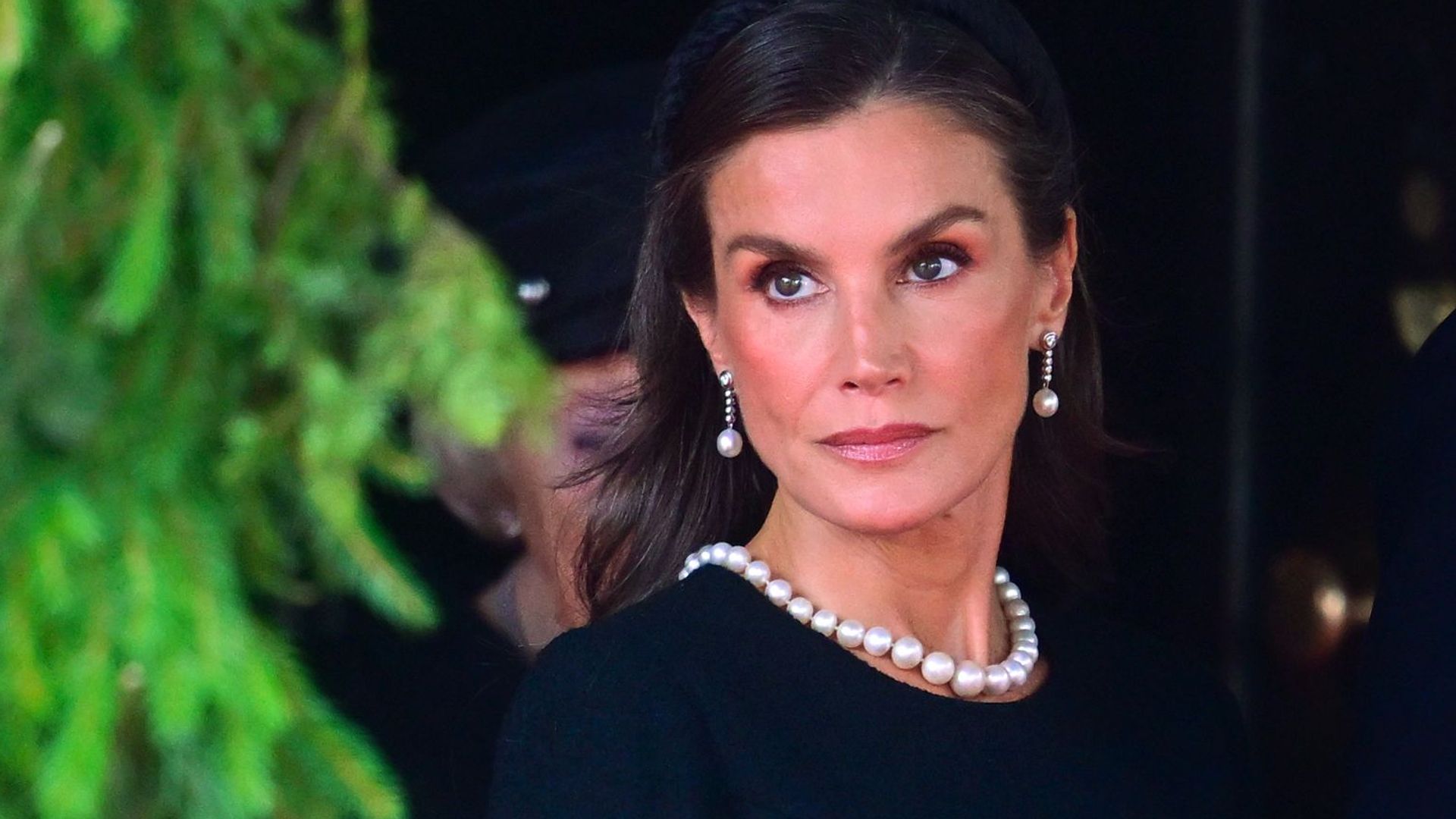 La Reina Letizia en el funeral del Rey Harald