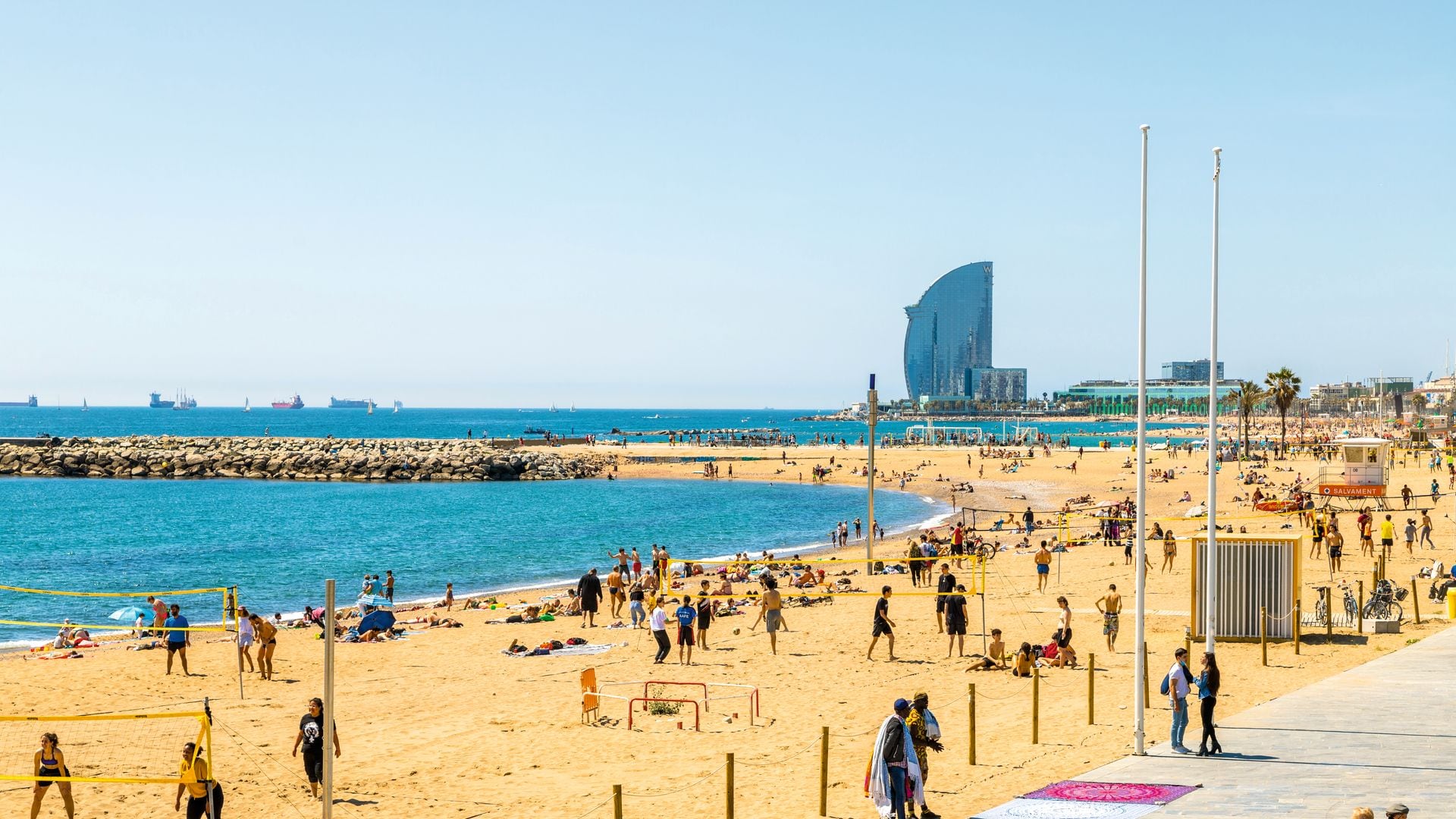La playa de La Barceloneta. Barcelona