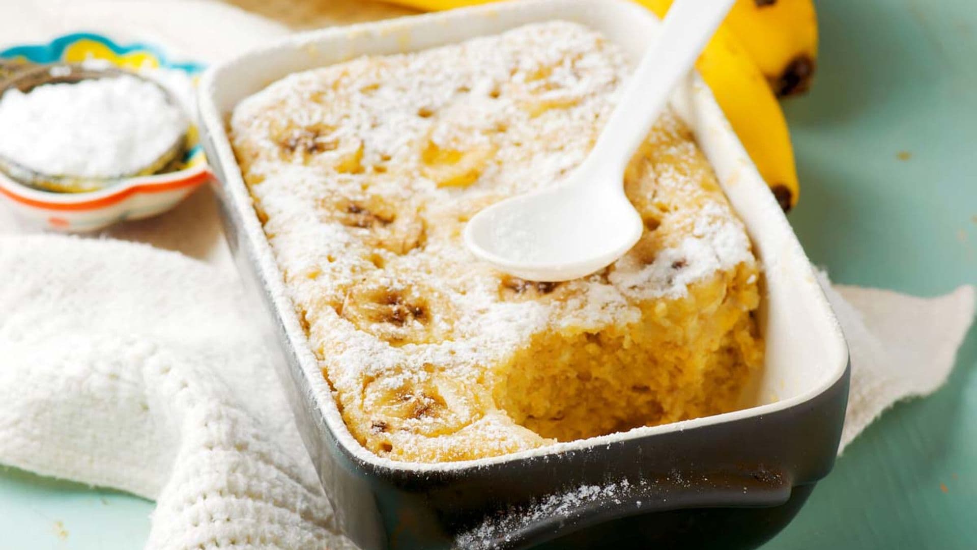 Bizcocho de plátano en el microondas, un postre rápido y fácil