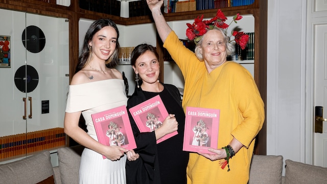 Palito, Lucia y Jara Dominguin en la premiere del libro Casa Dominguin