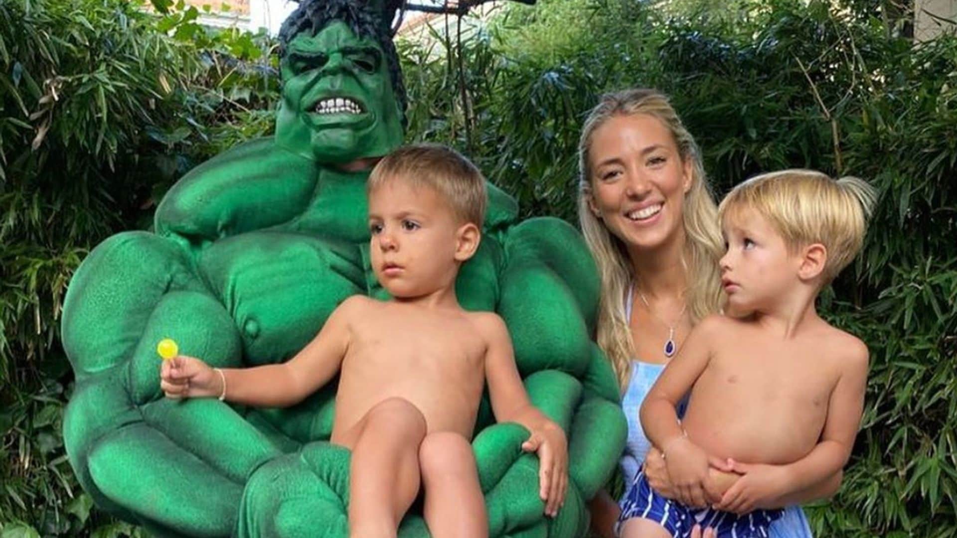 Álvaro Morata se convierte en el mismísimo Hulk para la impresionante fiesta de sus mellizos