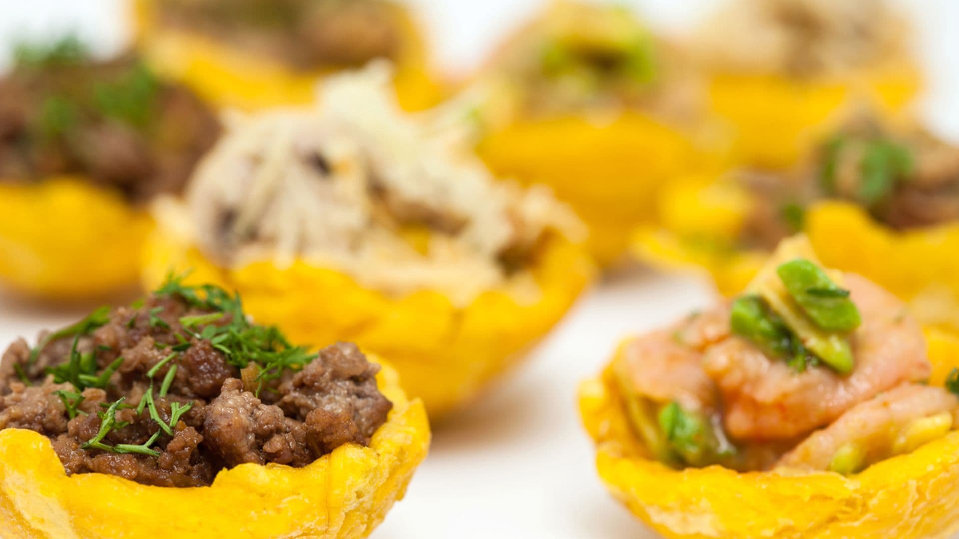 Cestas de plátano con diferentes rellenos