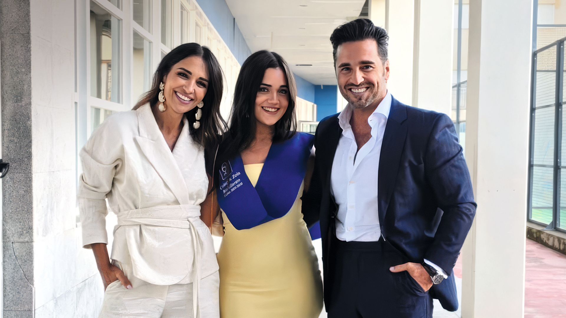 Paula Echevarría, Daniella Bustamante y David Bustamante en una foto de familia