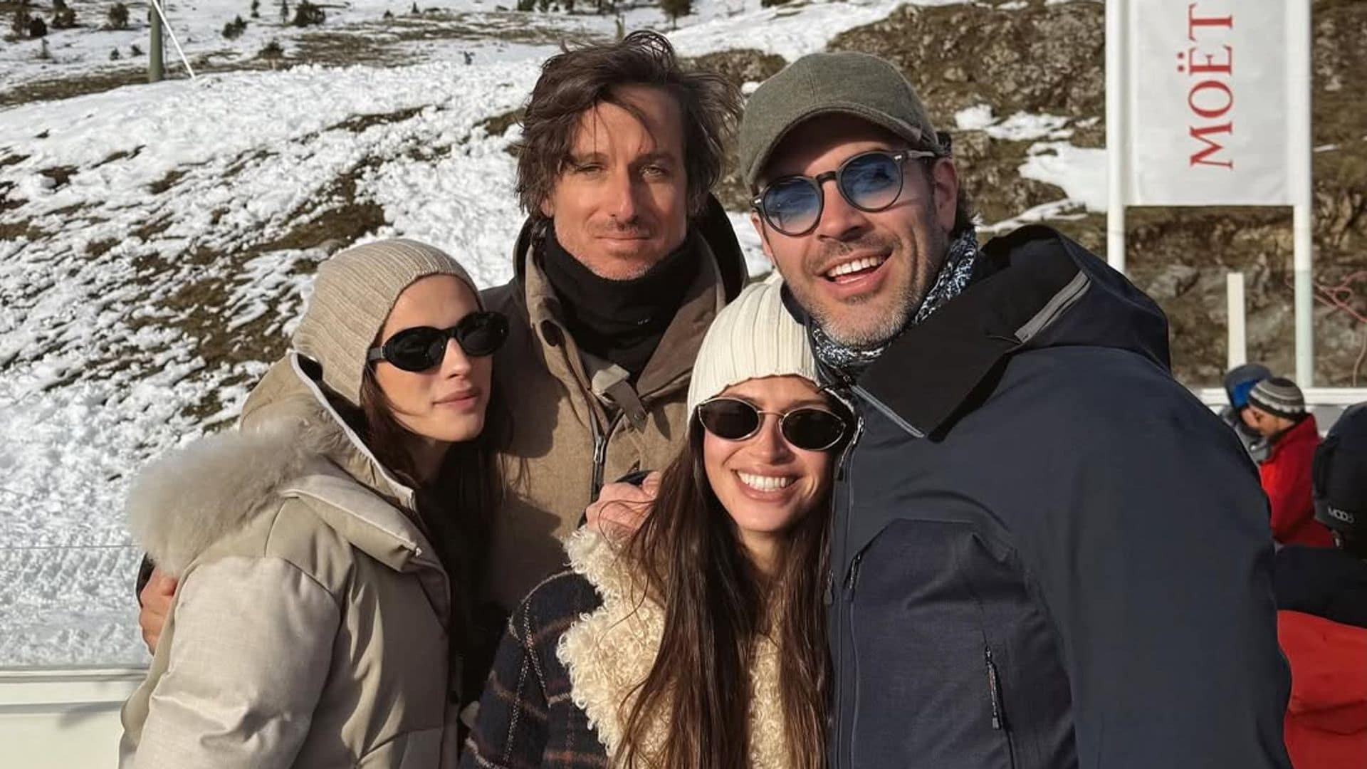 Sandra Gago, Feliciano López, Marta Oria y Haryán Rodríguez en Baqueira.