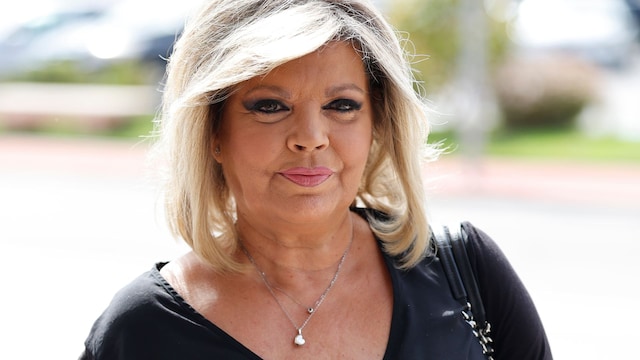 Terelu Campos llega al tanatorio de Tres Cantos, a 18 de septiembre de 2024, en Madrid