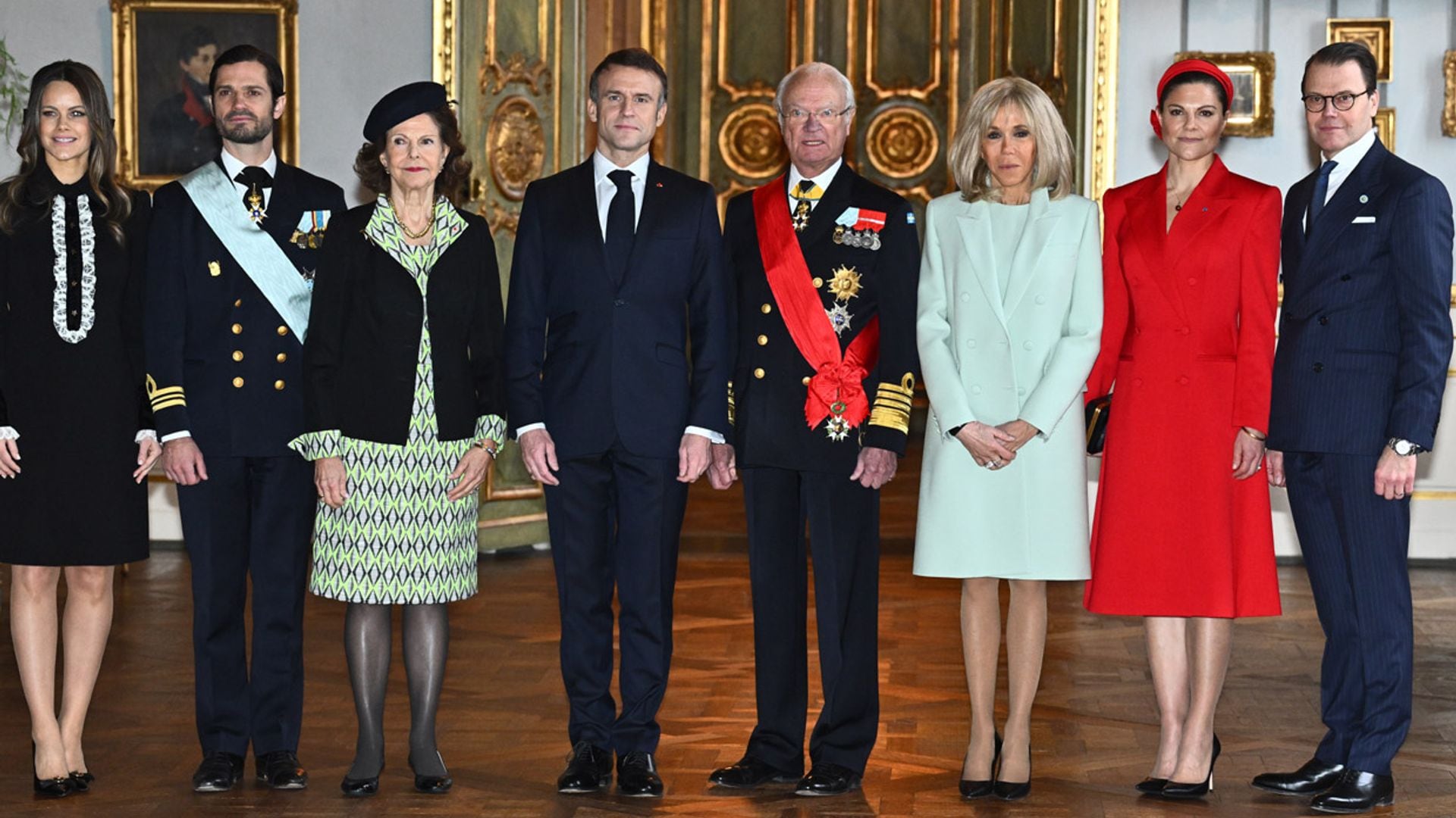 En imágenes: la bienvenida de la familia real sueca al matrimonio Macron