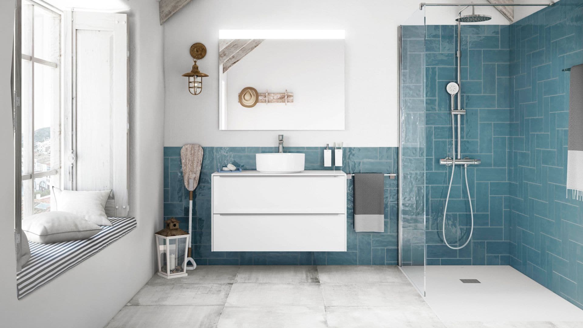 Azul, un color refrescante y de plena tendencia para tu cuarto de baño