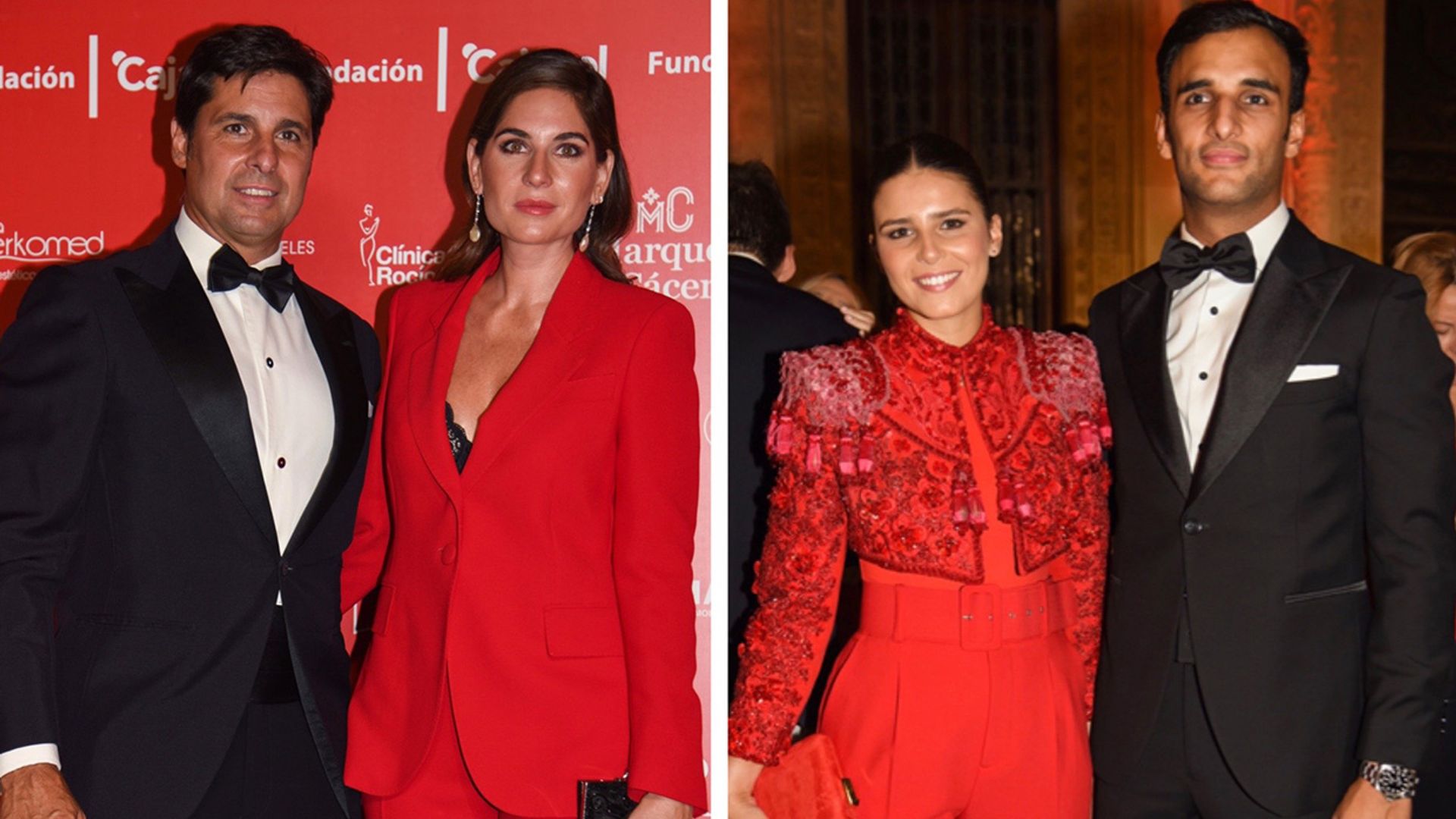 Lourdes Montes y Cayetana Rivera, unidas y de rojo pasión, aplauden a Eugenia Martínez de Irujo que ha recibido un premio