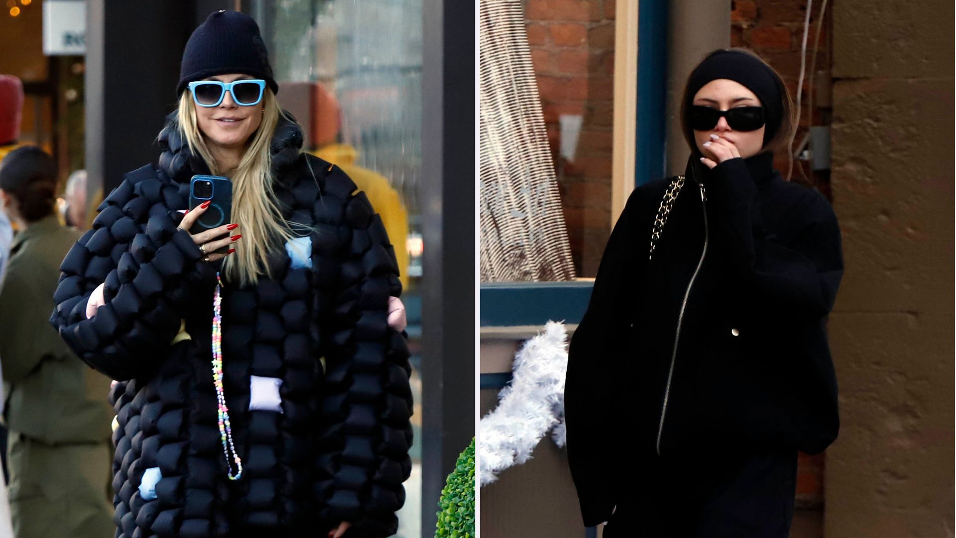 Leni y Heidi Klum eligen 'total looks' negros para sus días de nieve en Aspen
