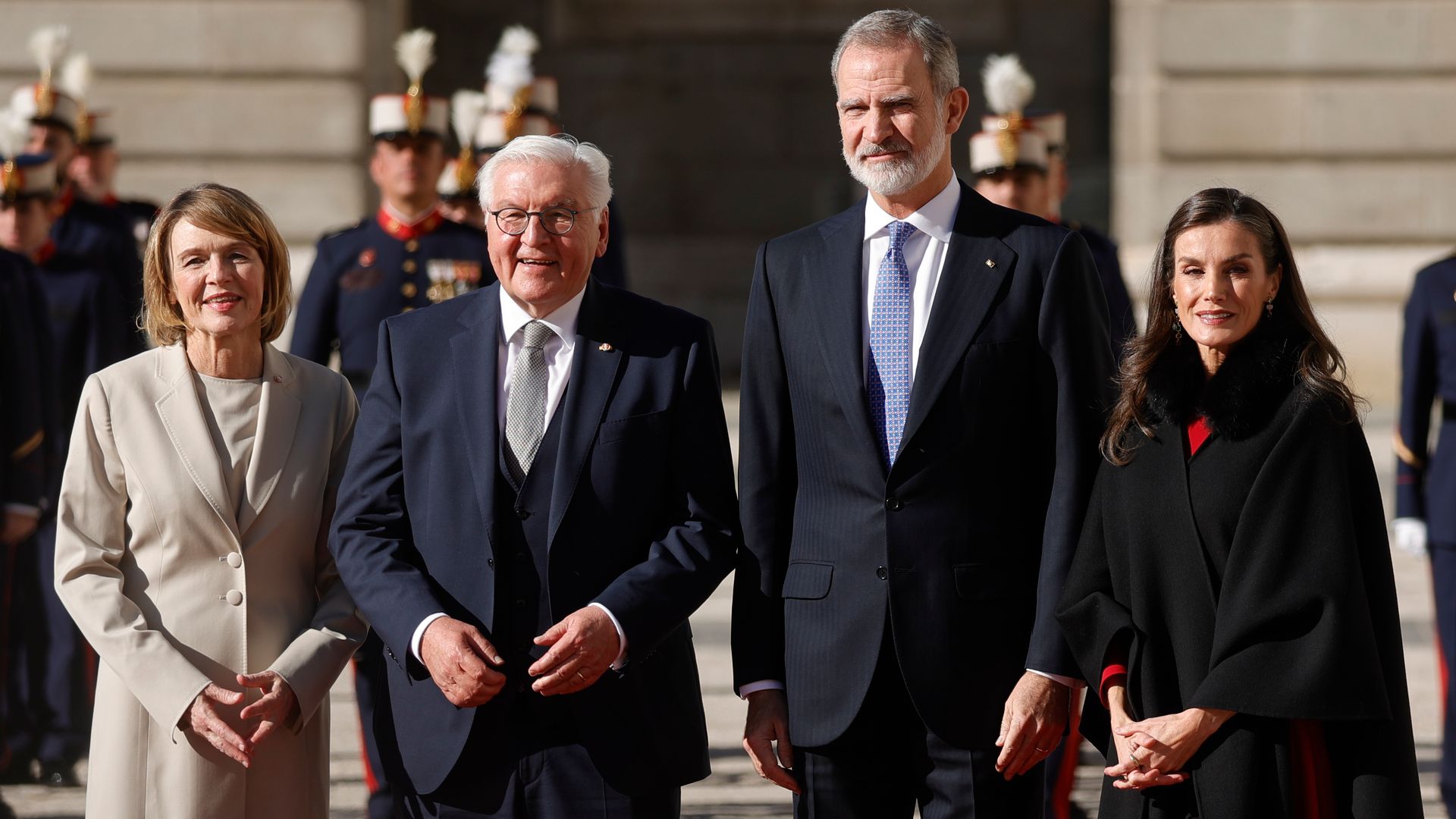 Los Reyes reciben en el Palacio Real de Madrid al Presidente de Alemania y su esposa