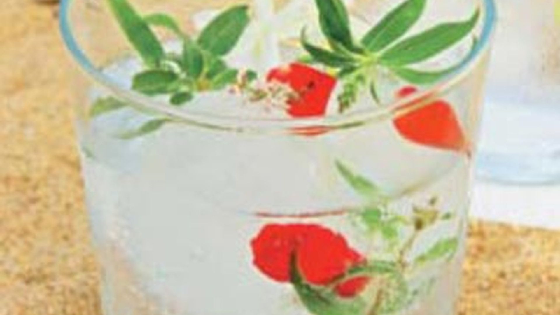 Gin tonic con rosas rojas