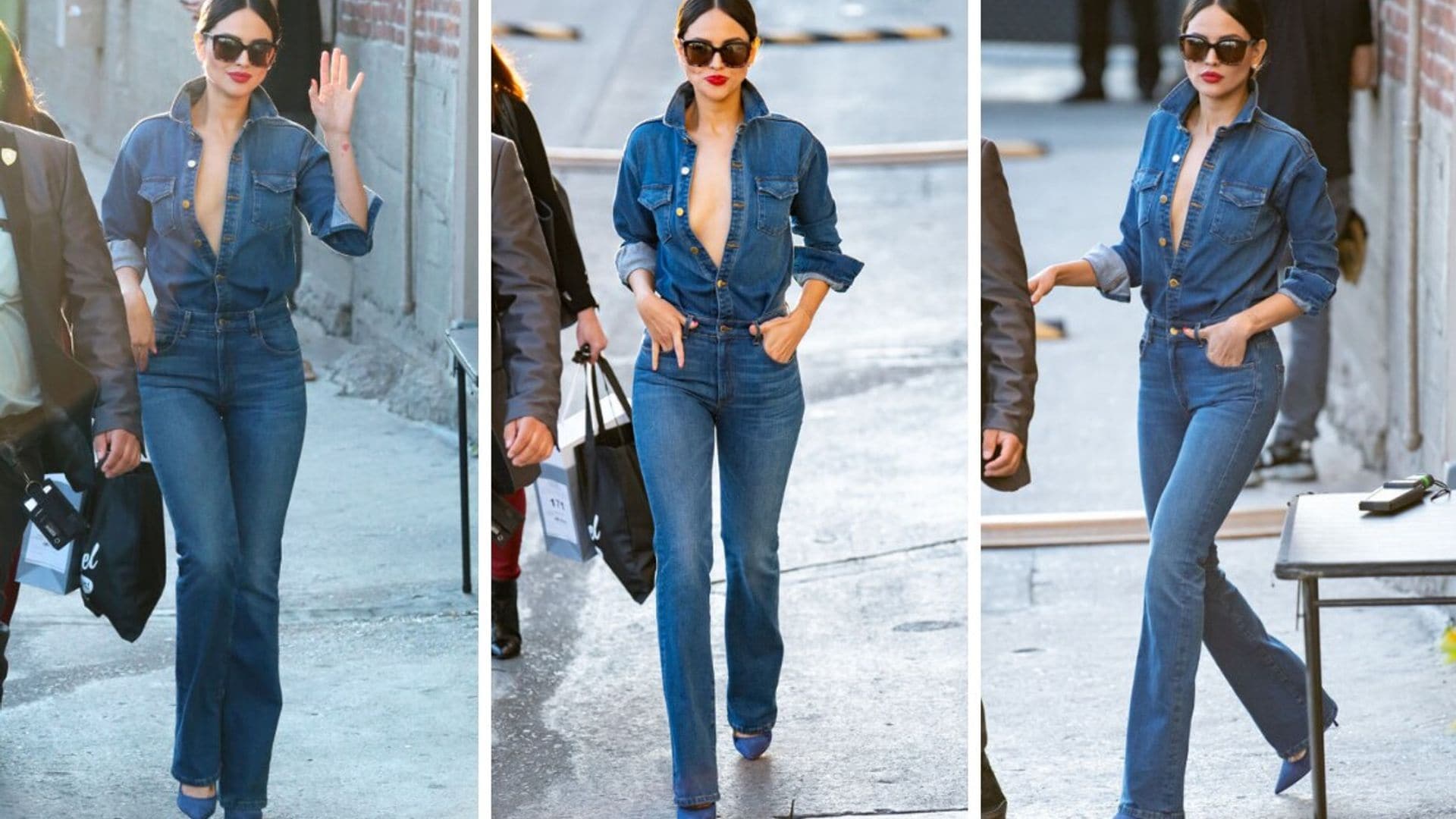 Eiza González demuestra que el ‘denim jumpsuit’ está más vigente que nunca, mira cómo llevarlo
