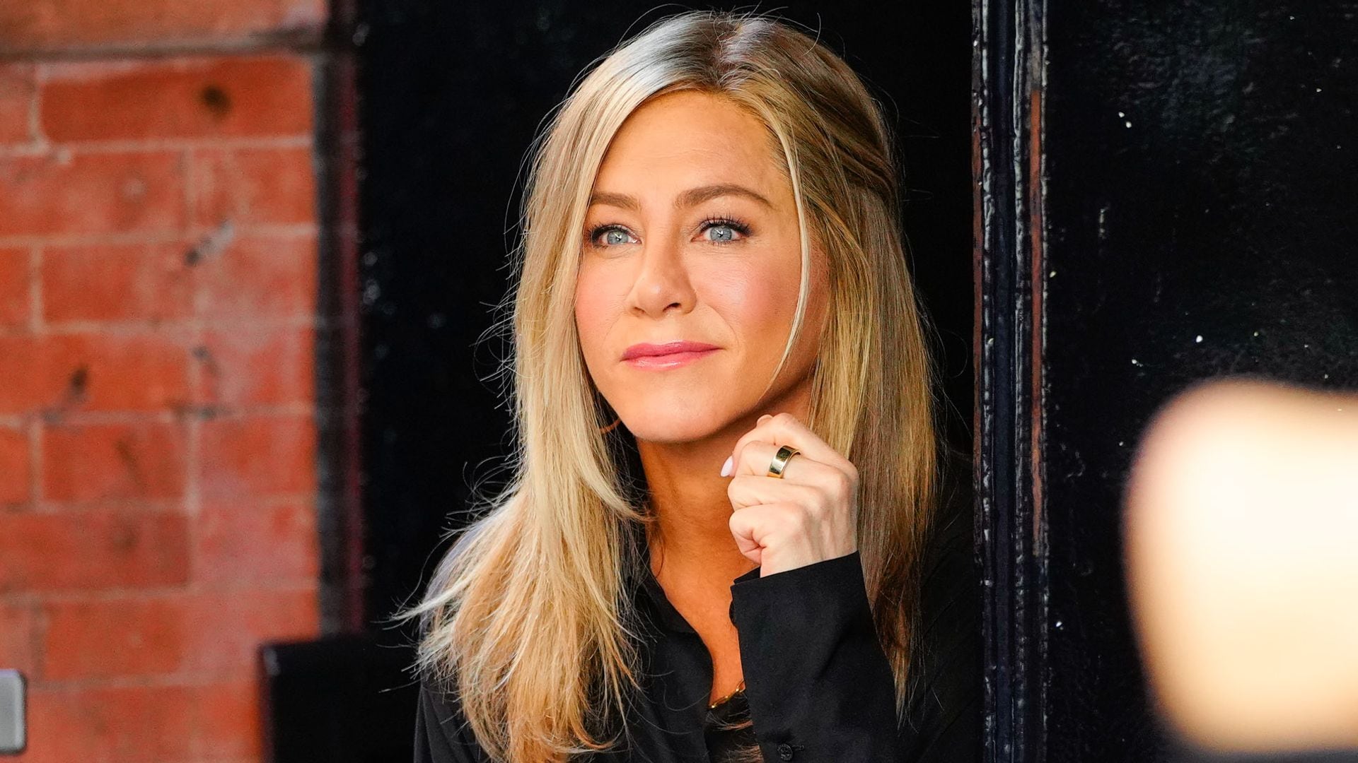 Jennifer Aniston en la locación de 'The Morning Show' en Nueva York en septiembre de 2022.