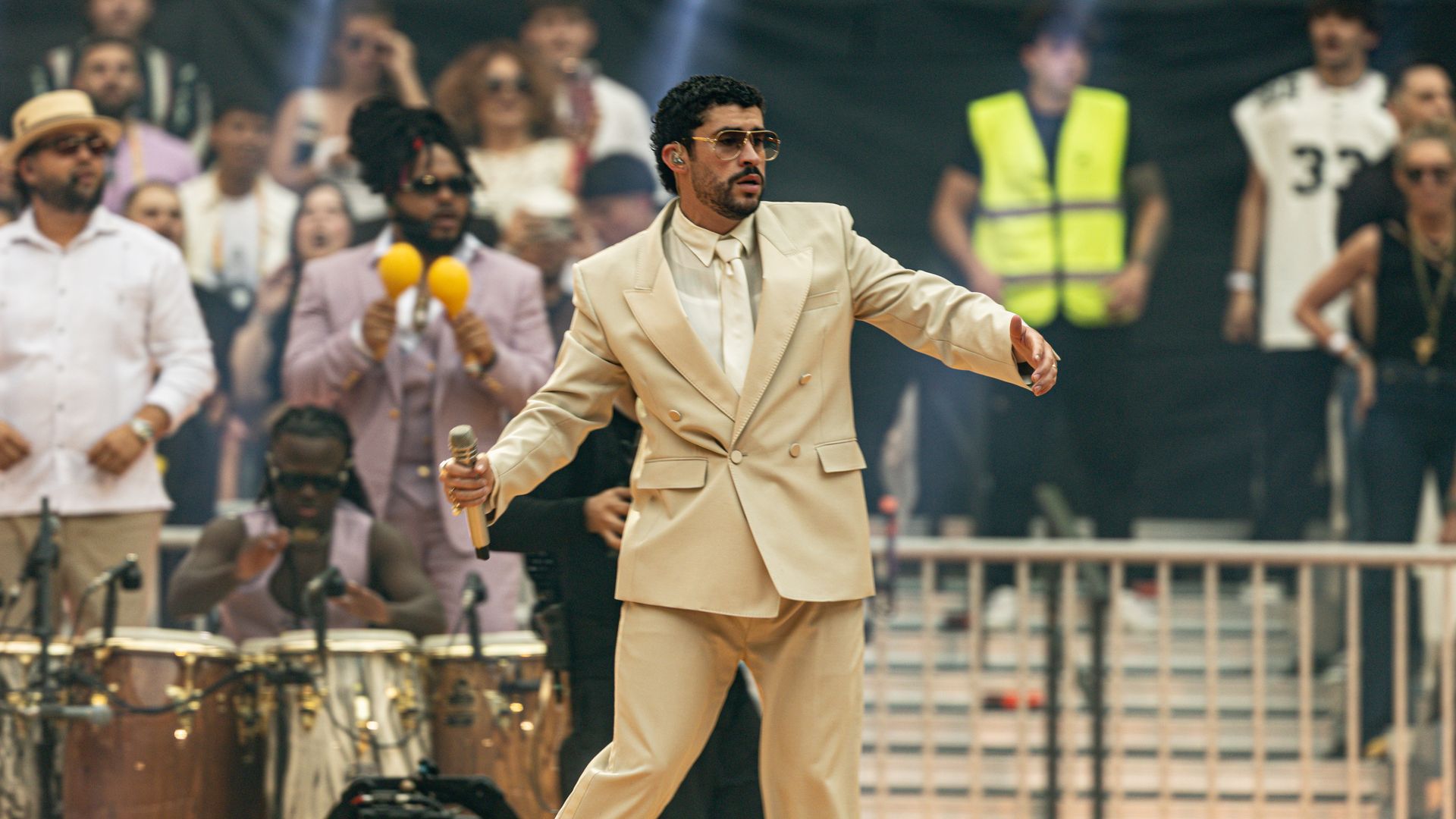 Bad Bunny en su concierto en Madrid