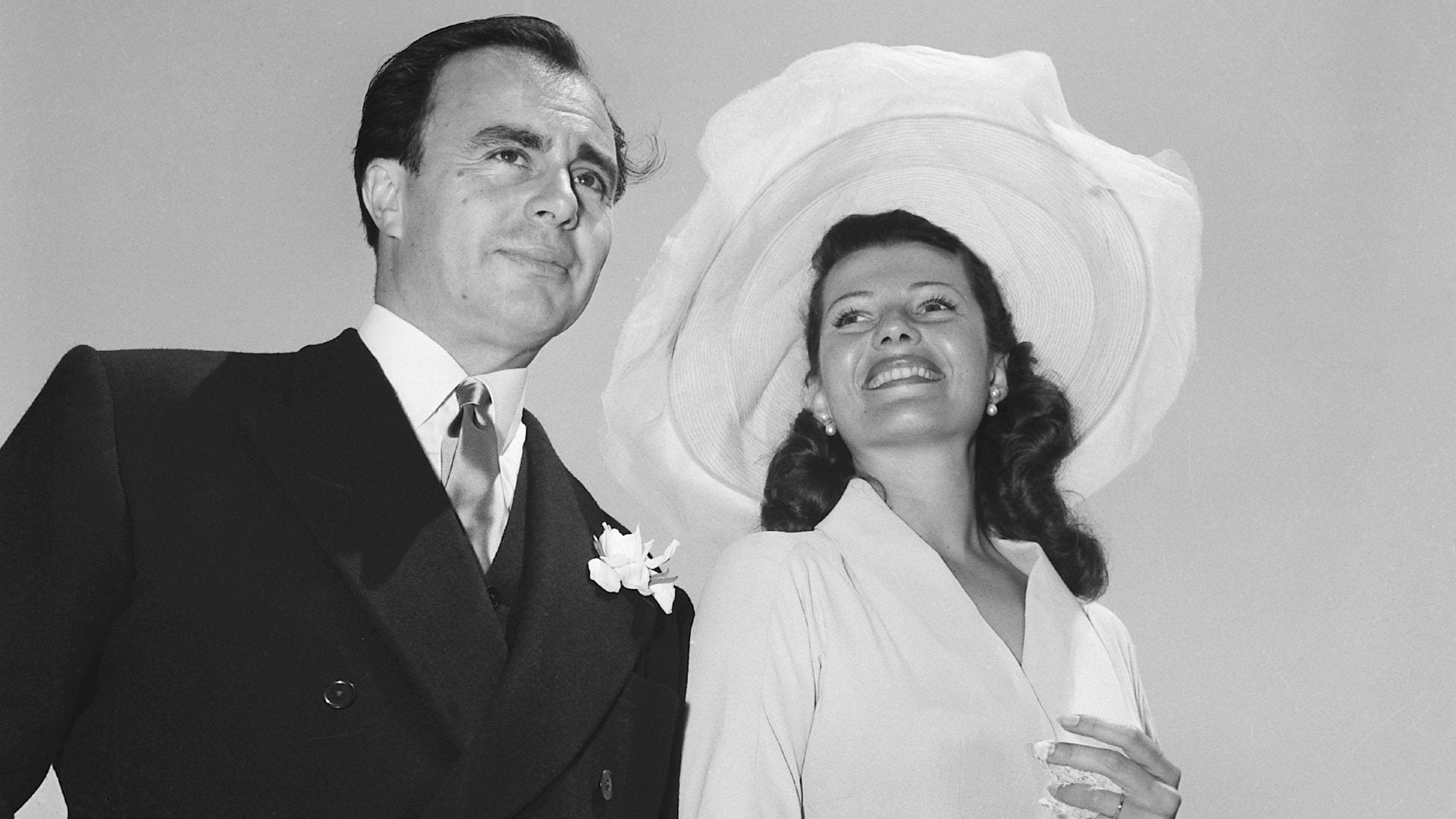 Rita Hayworth y el príncipe Ali Khan el día de su boda