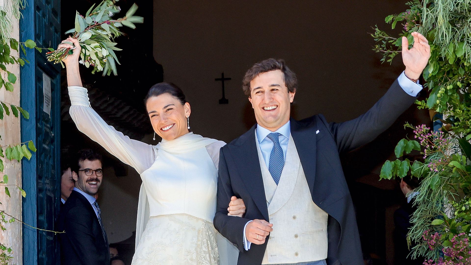María Milans del Bosch Barroso y Juan Bosco Olalquiaga el día de su boda