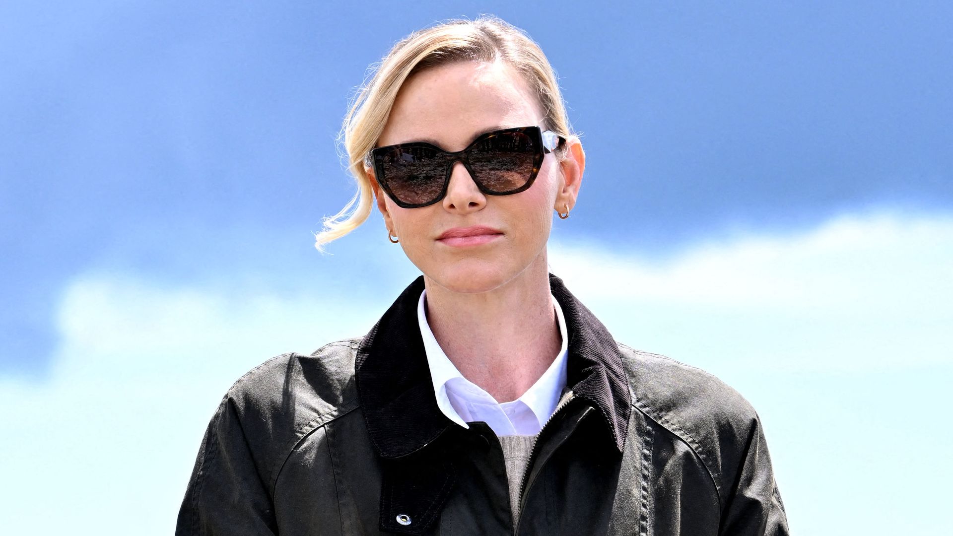La princesa Charlene durante su visita al centro de protección