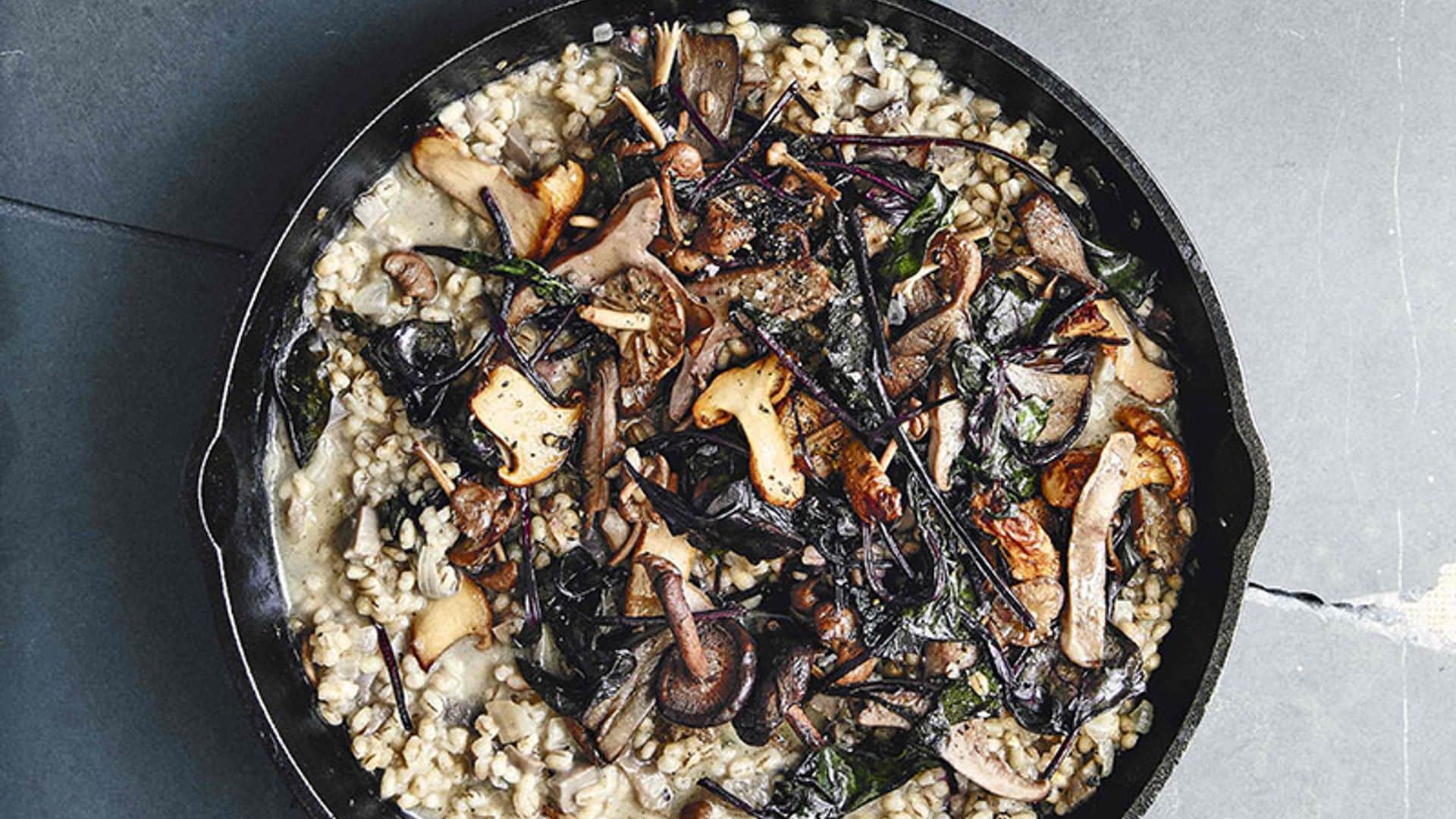 'Porridge' de cebada con setas