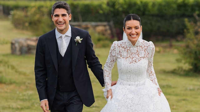 La boda en Uruguay con vestido de encaje de Lorena