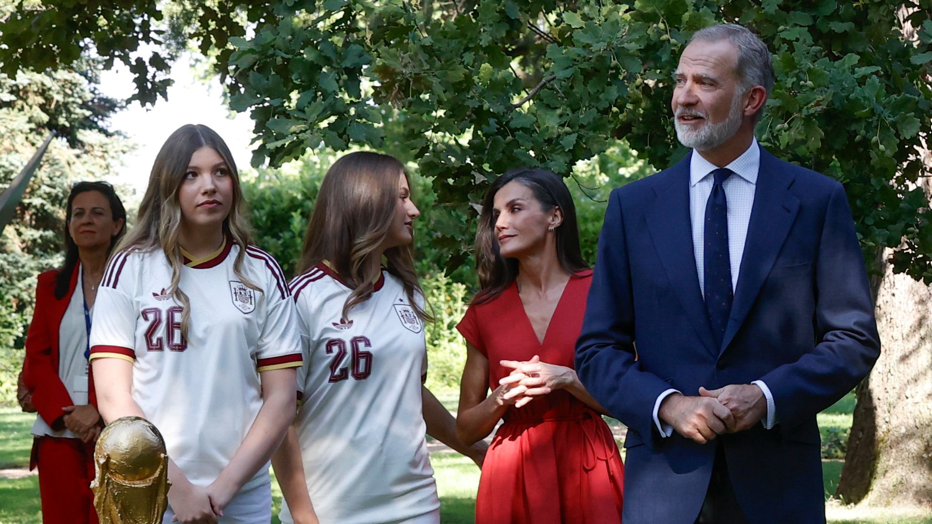 El rey Felipe durante su discurso en el Palacio de la Zarzuela