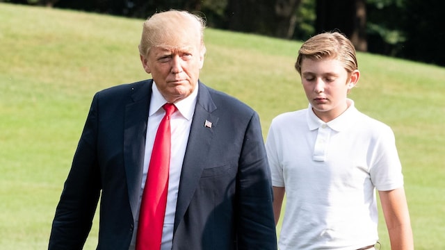 president donald trump first lady melania trump and barron