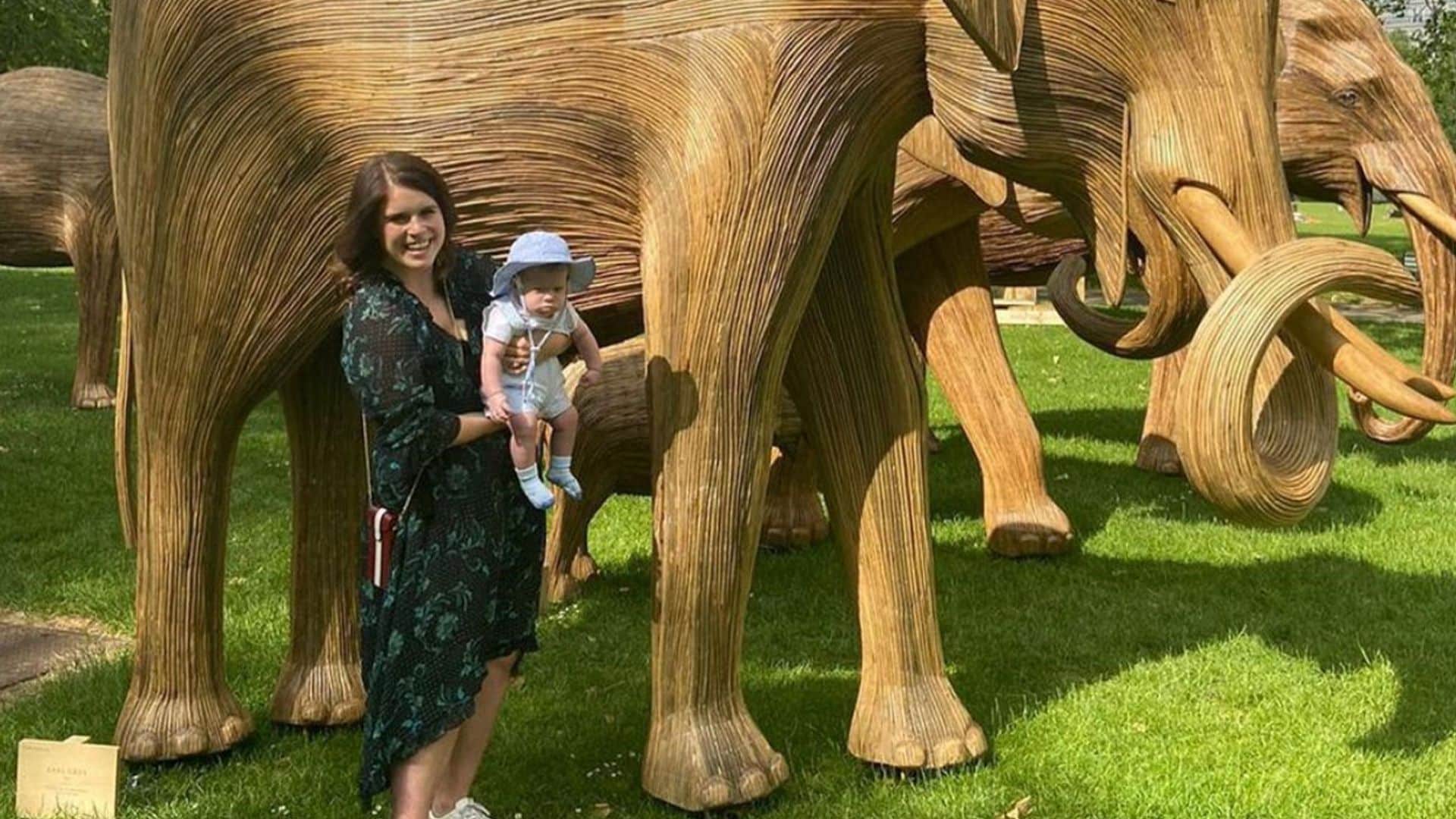 Eugenia de York pasa un día entre 'elefantes' con su hijo y sus fans tienen claro a quién se parece August