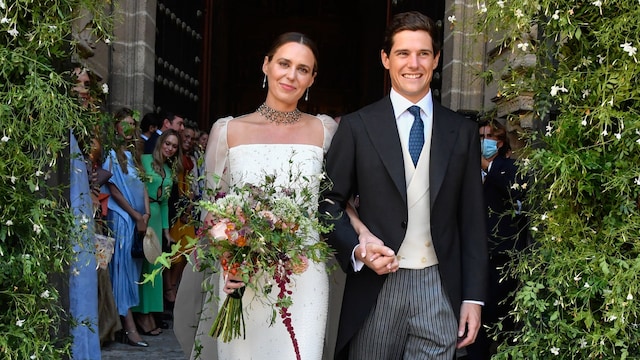 Claudia Osborne y José Entrecanales el día de su boda en Jerez de la Frontera. 2 de octubre de 2021