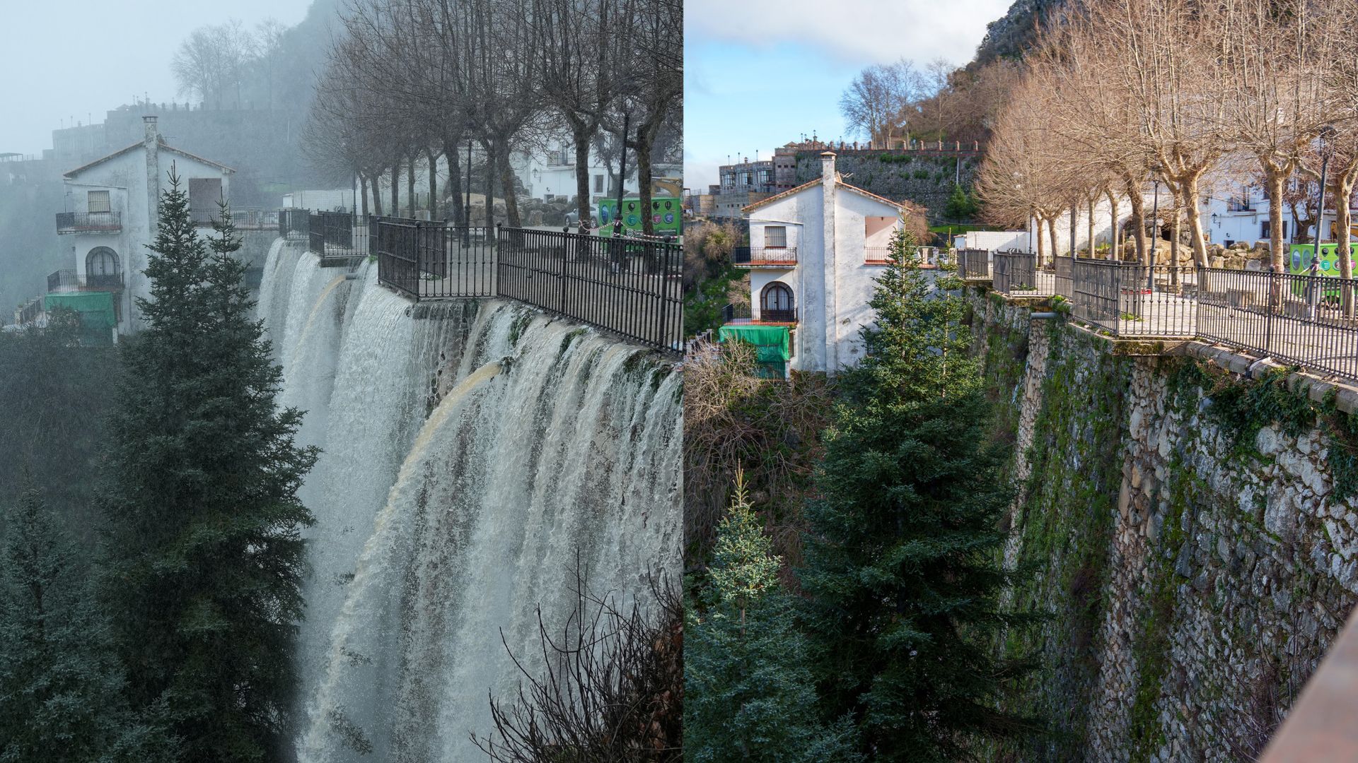 Vista de Grazalema (Cádiz) el 16 de febrero de 2026, tras las inundaciones provocadas por el intenso episodio de lluvias asociado al tren de borrascas.