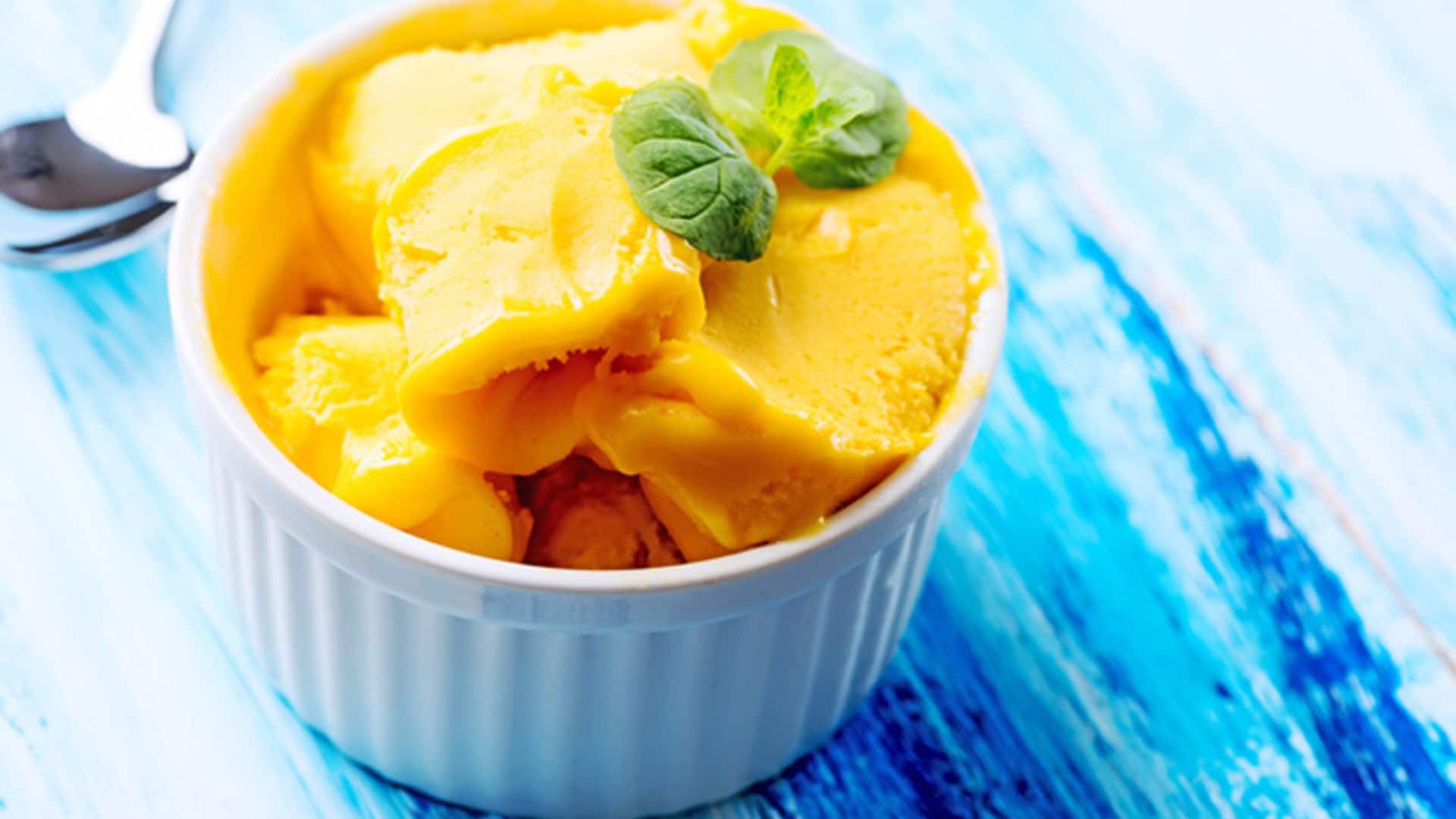 Sorbete de fruta de la pasión y mango