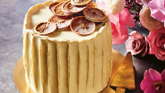 Tarta de choclate blanco y naranja