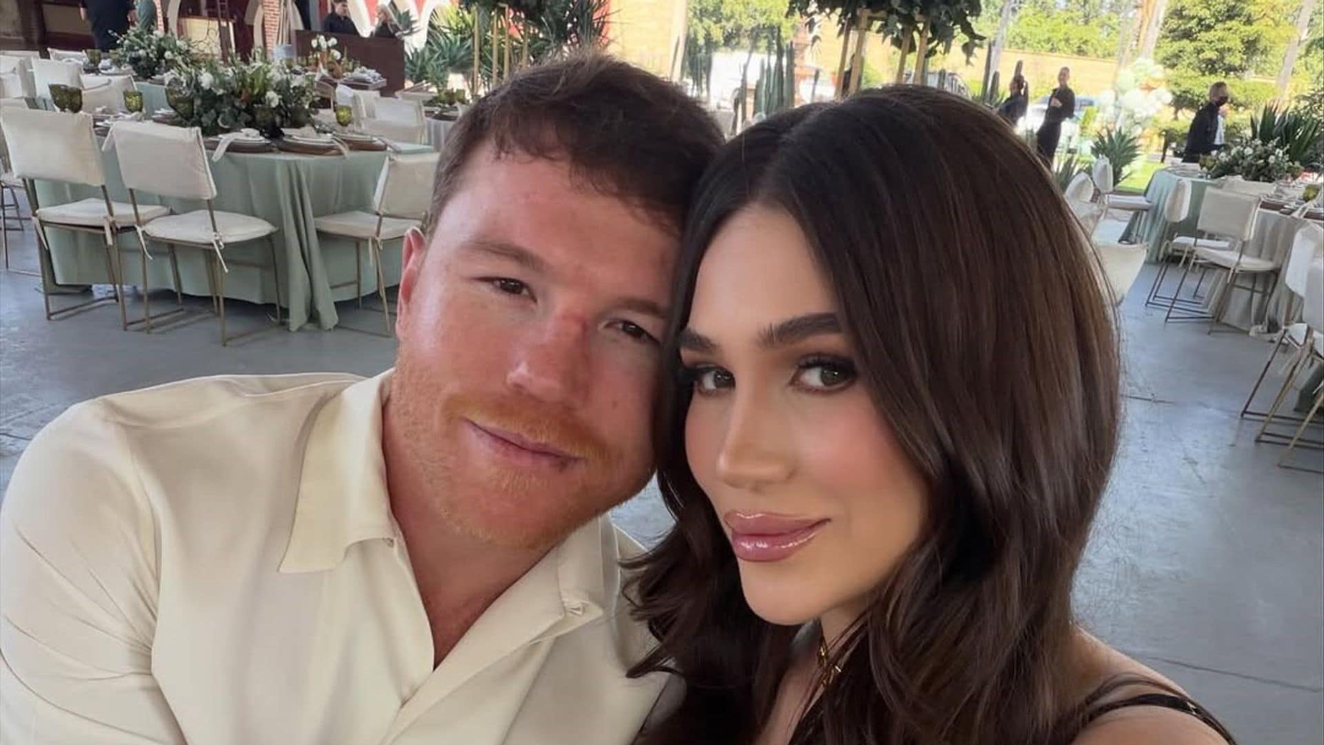 Saúl El Canelo Álvarez y su esposa Fernanda Gómez.