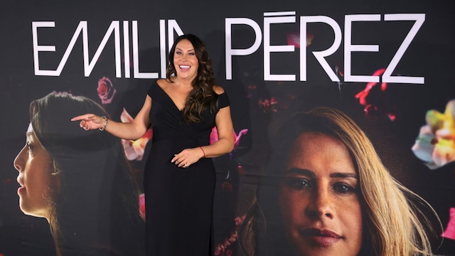 Karla Sofía durante una rueda de prensa de 'Emilia Pérez' en México, en enero de 2025.
