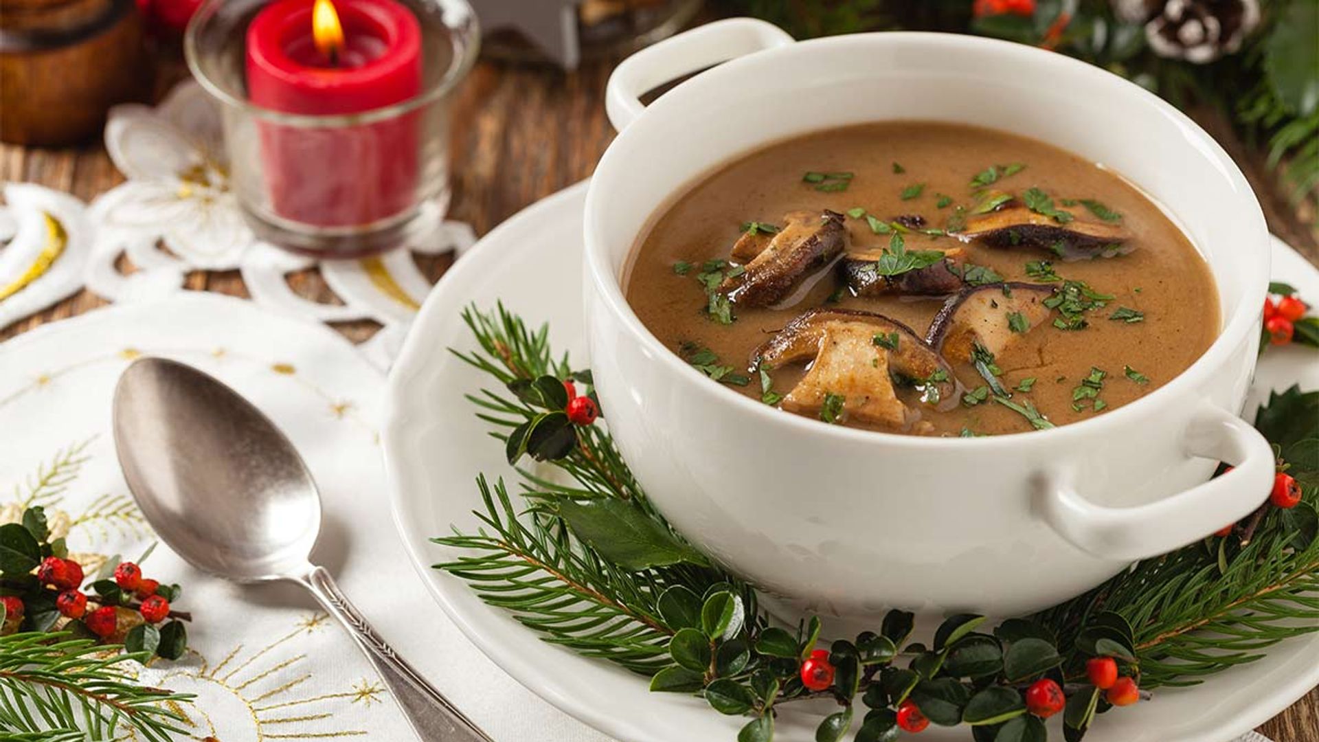Crema de setas para Navidad