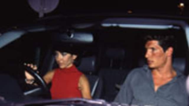 Paloma Lago y Felipe López el día del cumpleaños de la presentadora, en 2001