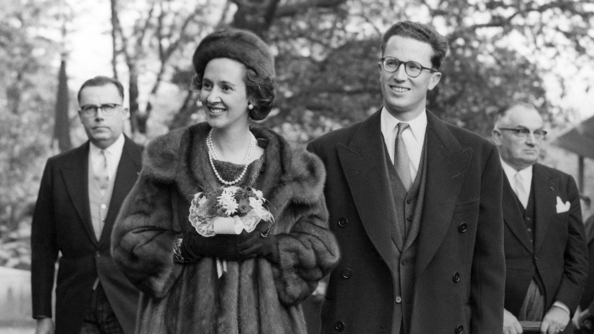 La reina Fabiola de Bélgica con el rey Balduino
