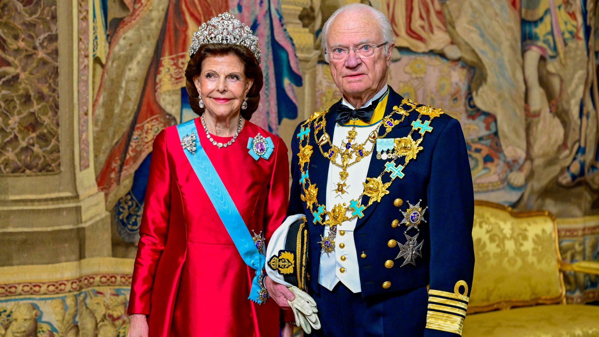 Carlos Gustavo y Silvia de Suecia en el 80º cumpleaños del Rey