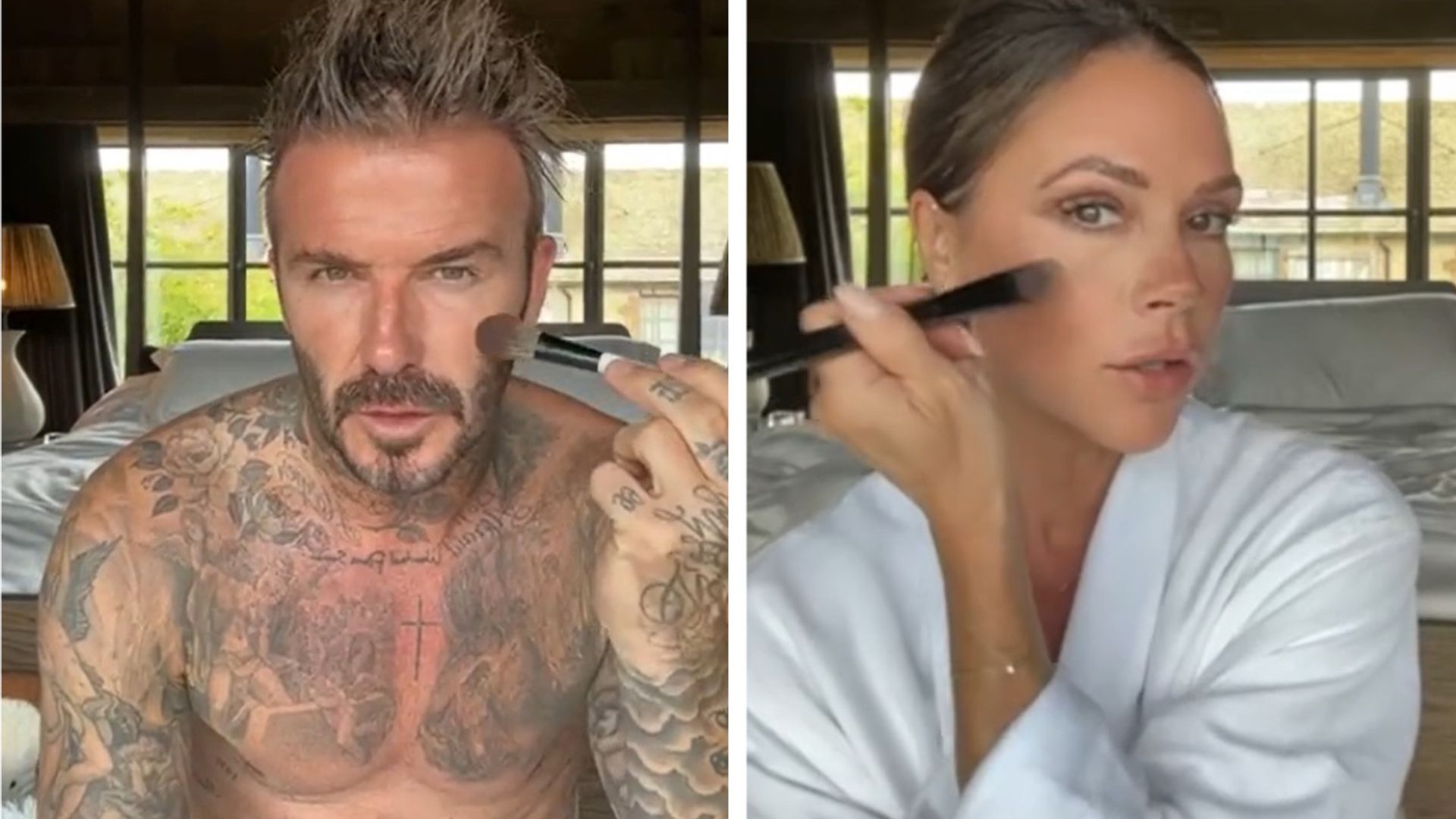 David Beckham imita a Victoria en un divertidísimo tutorial de maquillaje que está causando furor