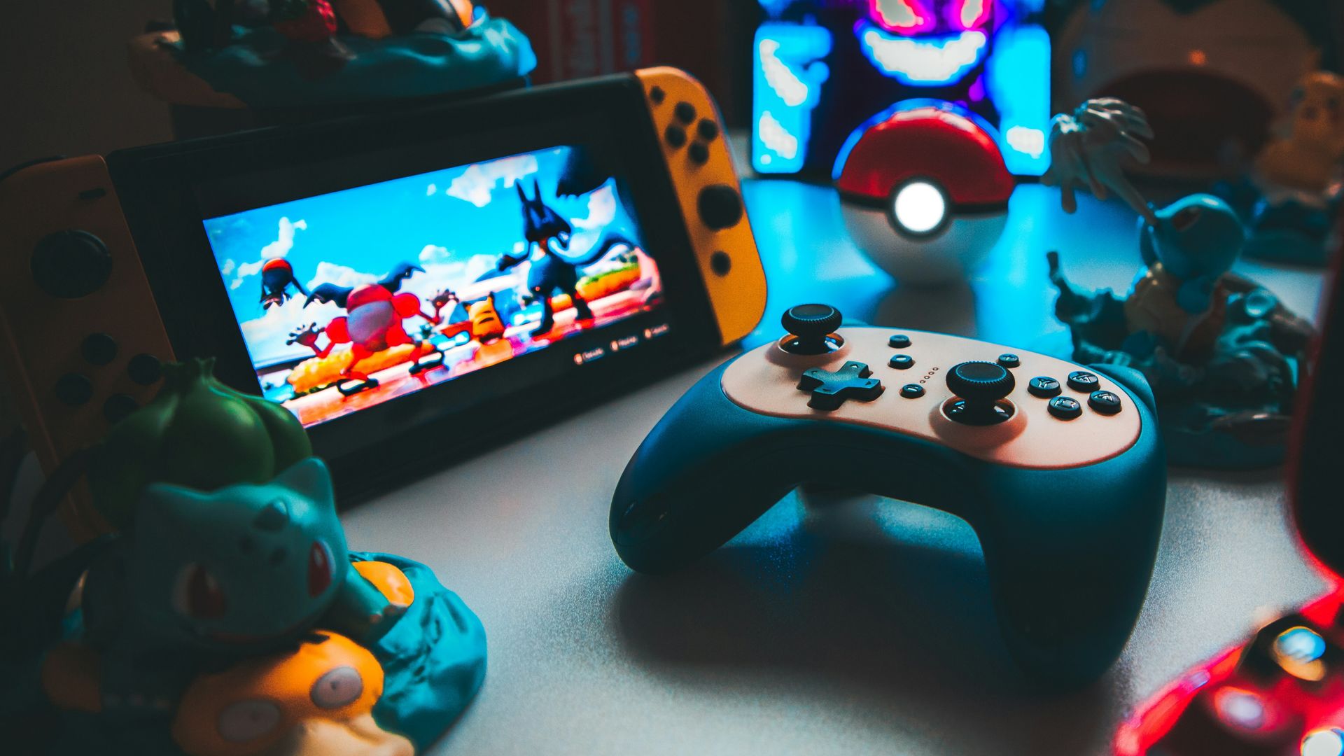 Un Nintendo Switch con un juego de Pokemon