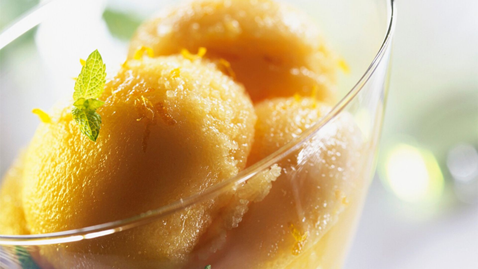 Sorbete de naranja y espumoso