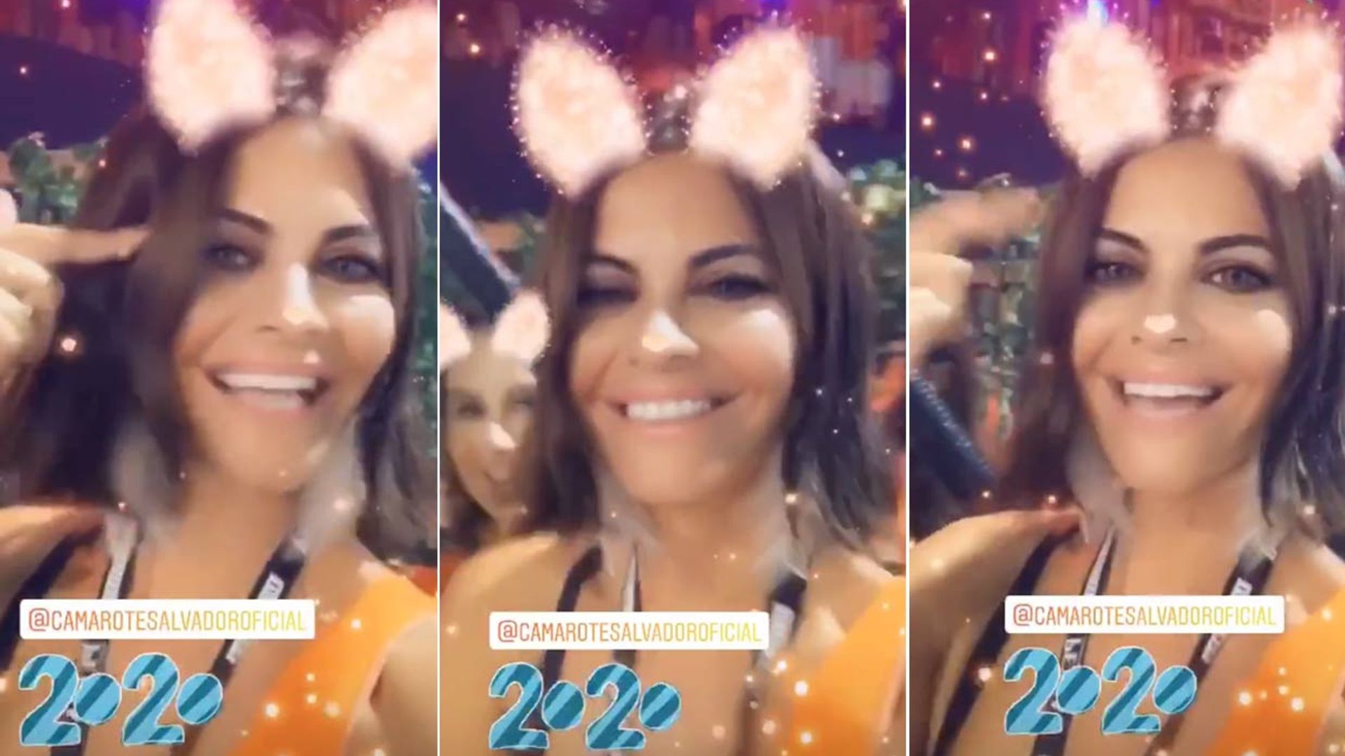 Luces, música, fiesta... María José Suárez se divierte en el Carnaval de Brasil