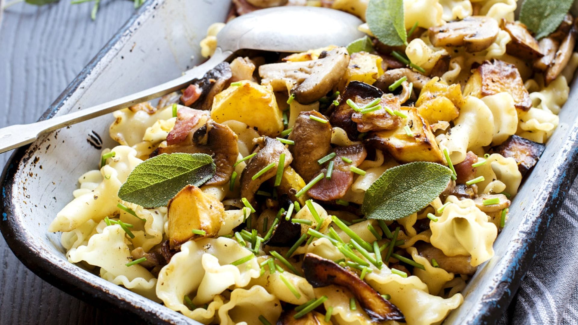 Pasta al horno con calabaza