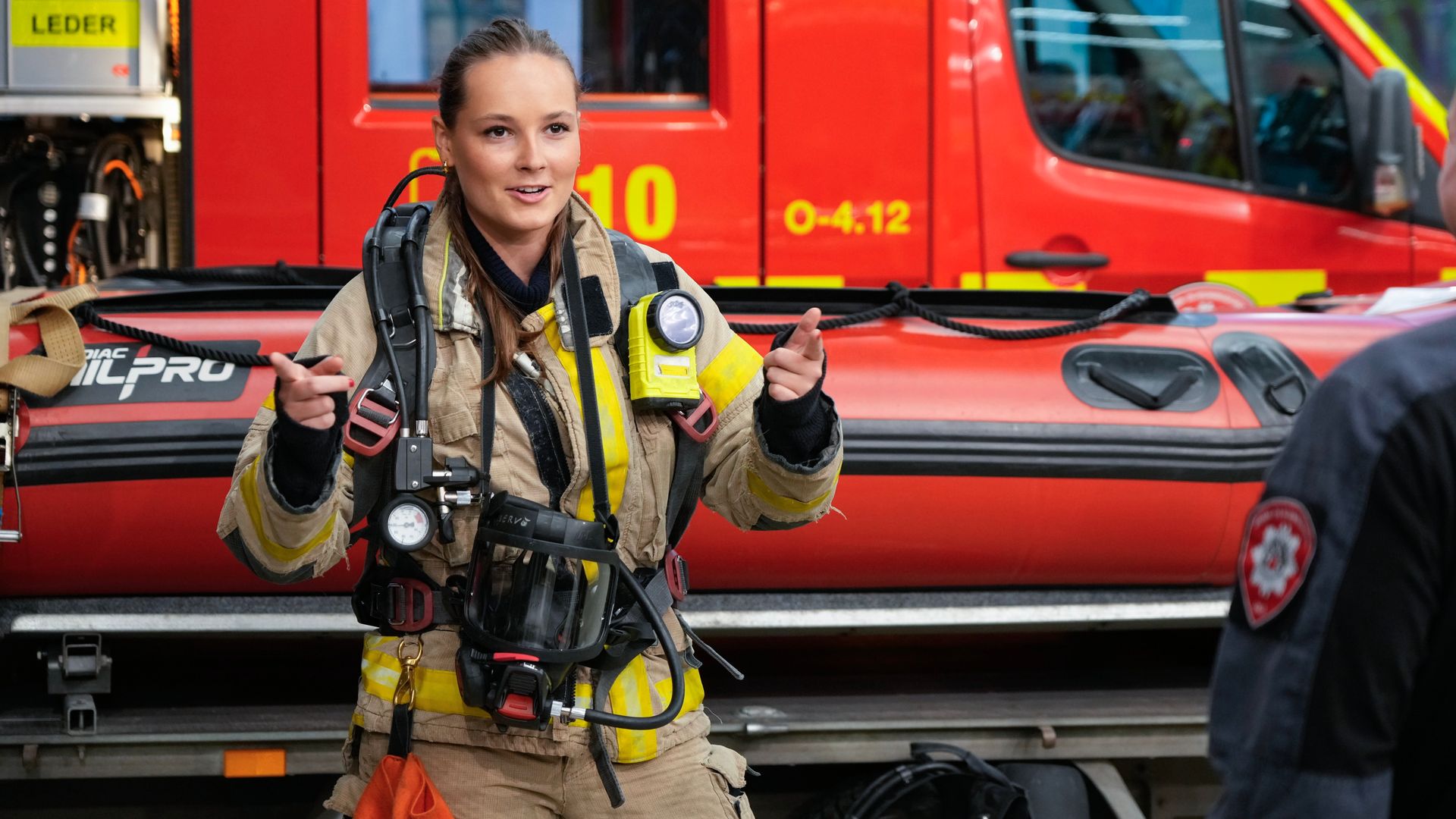 Imagen de la princesa Ingrid Alexandra en el parque de bomberos de Sentrum de Oslo este 16 de diciembre