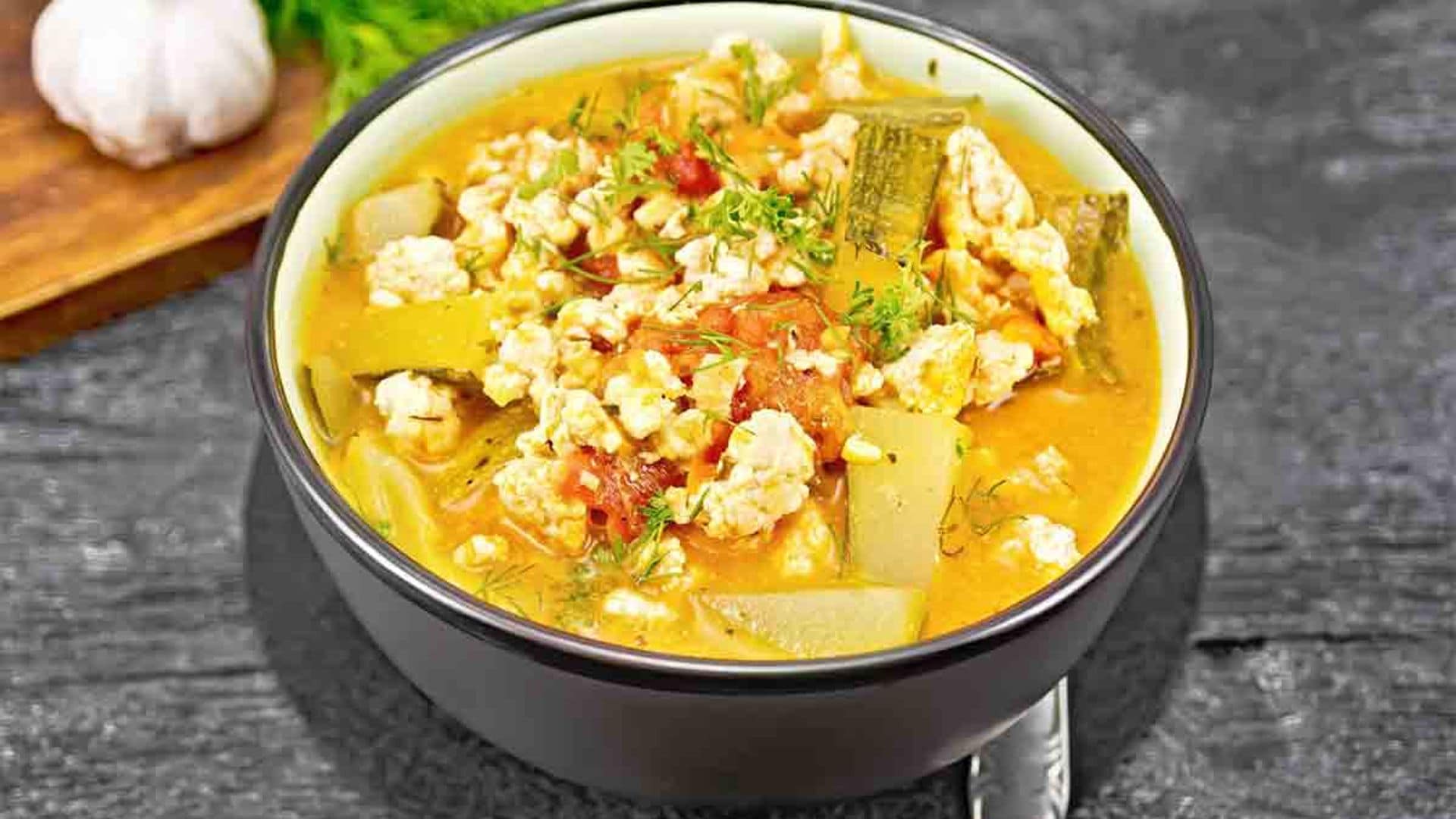 Guiso vegetal con calabacín y coliflor