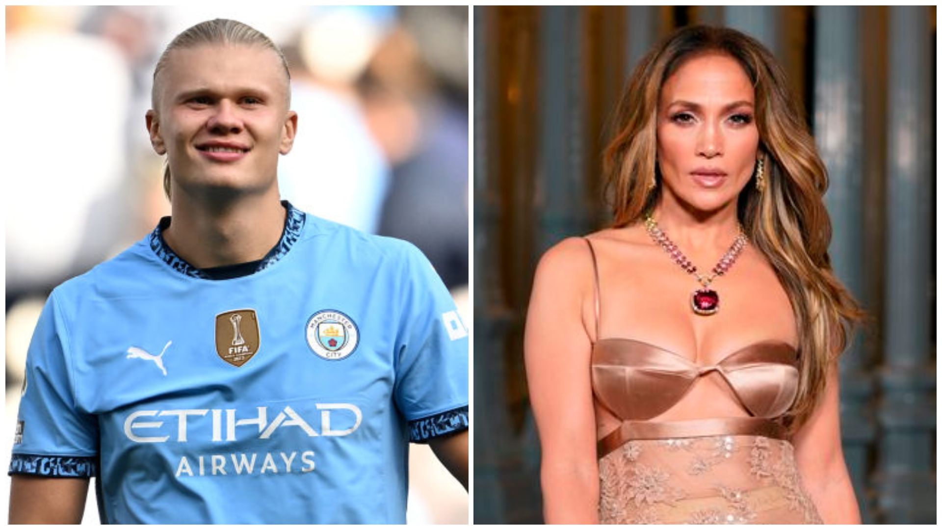 El inesperado encuentro entre Erling Haaland y Jennifer Lopez que llamó la atención en Italia