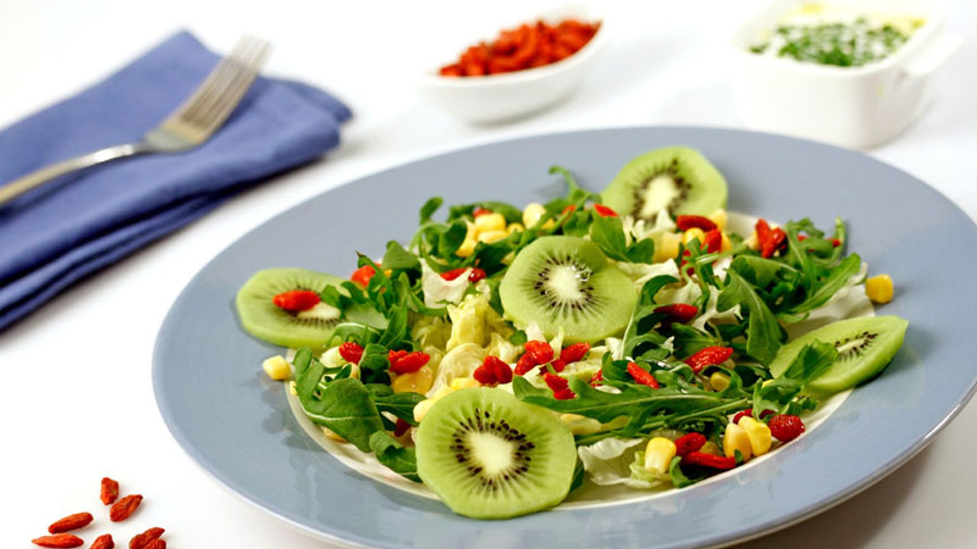 Ensalada de kiwi y bayas de Goji