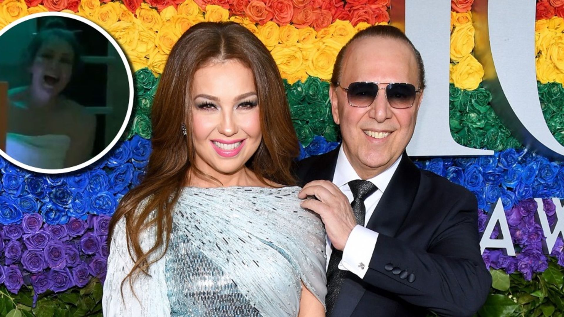 Tommy Mottola sorprende a Thalía en el sauna y su reacción es de lo más divertida