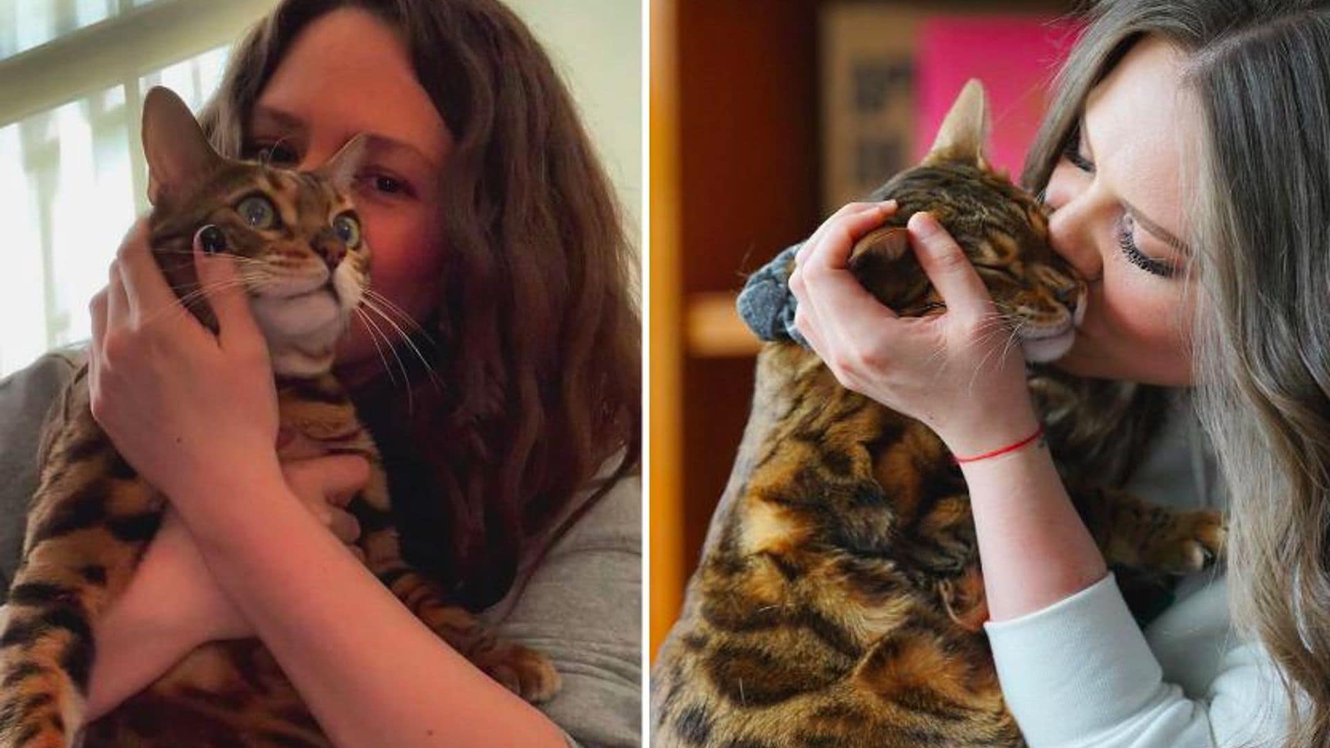 Además de su bebé, Joy Huerta también llena de mimos a su tierno gatito